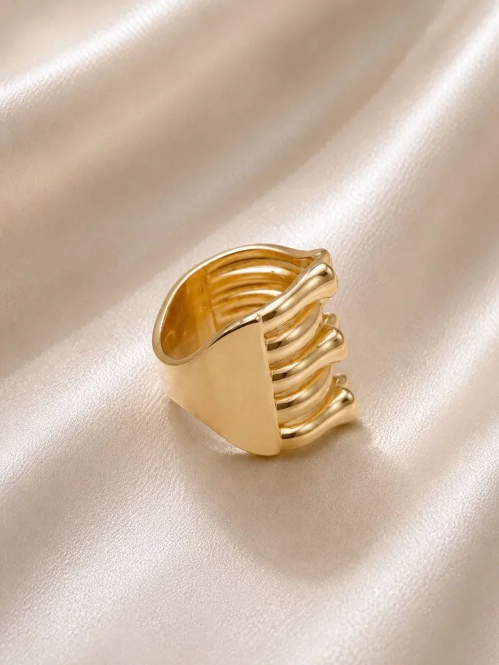 Multi Band Ring-14K Gold Plated- Bold- Modern.  NEW! ✨
